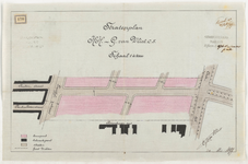1899-170 Calque op linnen van een stratenplan van G. van Vliet c.s., tussen de Oudedijk en de Lusthofstraat.