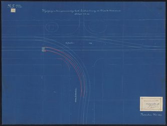 1899-175-1 Calque (blauwdruk) in duplo van een wijziging in de sporenaanleg tramlijn hoek Eendrachtsweg en Witte de ...