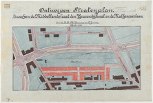1899-178 Calque op linnen van een stratenplan tussen de Middellandstraat, de 's Gravendijkwal en de Mathenesserlaan, ...