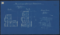1899-197 Blauwdruk van de plattegrond voor een nieuwe school aan de Nadorststraat, volgens type A of type B, met een ...