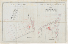 1899-209 Calque op linnen, situatie met plattegronden van een school aan de Hilledijk nabij de Lange Hilleweg, en van ...