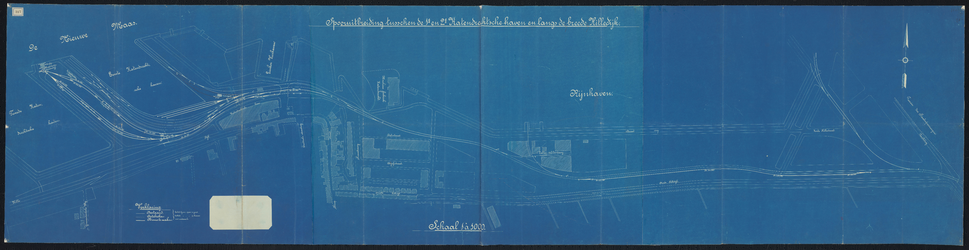 1899-217 Blauwdruk van de sporenuitbreiding tussen de Eerste- en de Tweede Katendrechtse haven en langs de Brede Hilledijk.