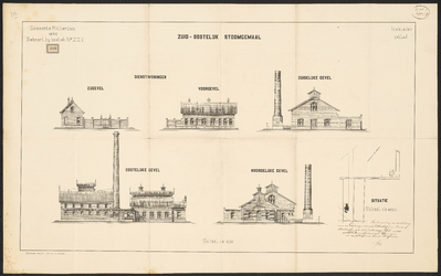 1899-249-5 Tekening voor de bouw van het Zuid-oostelijk stoomgemaal a/d. Linker Maasoever. (Zie bestek no. 231 van ...