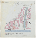 1899-255 Calque op linnen voor de openbare verkoop van 3 percelen bouwgrond aan de Schiekade westzijde.