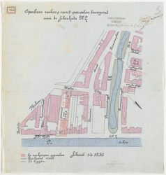 1899-255 Calque op linnen voor de openbare verkoop van 3 percelen bouwgrond aan de Schiekade westzijde.