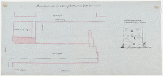 1899-315 Calque op linnen van te verkopen bouwterrein aan het Koningshoofd, hoek Baan.