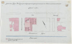 1899-34 Calque op linnen van door M. Zaaijer te koop gevraagde grond a/d. Admiraliteitsstraat.