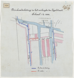 1899-350 Calque op linnen voor aanleg drinkwaterleiding in het verlengde van de Vogelstraat.