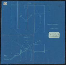 1899-371 Blauwdruk voor het plaatsen van een draaiende kraan aan de Nassauhaven, door J.I. van Waning