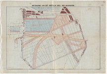 1899-373-1 Calque op linnen voor werken (ontgraving voor het oostelijk gedeelte, aanleg van wegen en straten, enz., ...