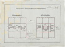 1899-390-1 Calque op linnen voor verbouwing van de scholen voor M.U.L.O. aan de Schoonderloostraat, met kaart, ...