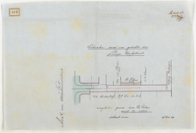 1899-419 Calque op linnen van door D. Peters aangeboden grond in de Nieuwe Kerkstraat.