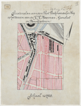 1899-63 Calque op linnen van het stratenplan aan de West-Varkenoordseweg op het terrein van J. Moerman c.s. Geervliet ...