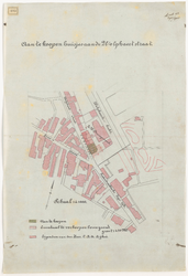 1900-103 Calque op linnen van aan te kopen huisjes aan de Wolphaertsstraat.