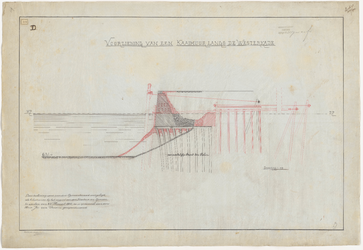 1900-119-4 Calque D voor de vernieuwing van een kademuur langs de Westerkade. (D behoort bij een rapport van de ...