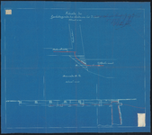 1900-122 Blauwdruk van de situatie der gasleiding onder de vlonder over het Verlaat (bij de Delftsevaart).