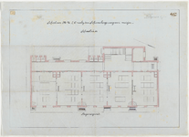 1900-13-2 Plattegrondtekening van de begane grond van een te bouwen school voor M.U.L.O. aan de Schonebergerweg. [Blad 2].