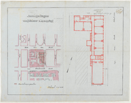 1900-15-1 Situatietekening met aanduiding van de aan te kopen percelen voor schoolbouw aan de Lijnbaanstraat, tussen de ...