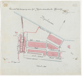 1900-150 Tekening met aanduiding van de demping van het Katendrechtse Haventje, met rioollegging naar de Rijnhaven. ...