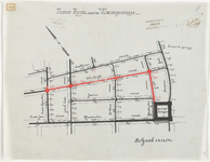 1900-153-1 Calque op linnen voor het leggen van een nieuw riool in de Woelwijkstraat, naar het noordelijk stoomgemaal, ...