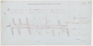 1900-198-2 Calque op linnen voor demping van de Groene Wetering en de aanleg van de Lusthofstraat. Blad 2
