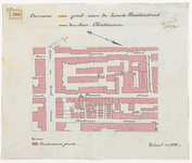 1900-200 Calque op linnen voor overname van grond aan de Zwarte Paardenstraat van de heer Christiaanse.