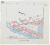 1900-302 Calque op linnen voor het leggen van een riool in de Voorstraat en in een gedeelte der Havenstraat.