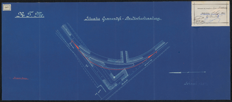 1900-307 Blauwdruk, situatie van tramsporen bij de Groenedijk en de Dordtschenstraatweg.