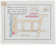 1900-311 Calque op linnen, aangevende de meening van B. Valk Jr. i.z. het stratenplan van de Erven Parqui a/d. Zwaanshals.