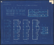 1900-320-2 Calque op linnen, blauwdruk voor de bouw eener school aan de Middellandstraat. Blad 2