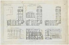 1900-362-1 Calque op linnen voor de bouw van een Zusterhuis bij het ziekenhuis aan de Coolsingel. Blad 1