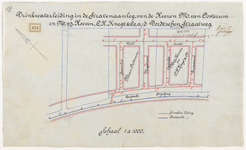 1900-374 Calque op linnen van de drinkwaterleiding in de stratenaanleg aan de Dordtsestraatweg door M. van Oosterum, ...