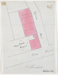1900-392 Calque op linnen van door J.A. Schuurmans te koop gevraagden bouwgrond aan de Tiendstraat.