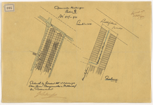 1900-395 Calque van een straataanleg met verkaveling van bouwterrein en rioolaanleg tussen de Adamshoflaan en de ...