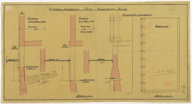 1900-4-2 Calque van de toestand van de fundering van het pand Nieuwehaven nummer 167, (van M.M.A. Offers).