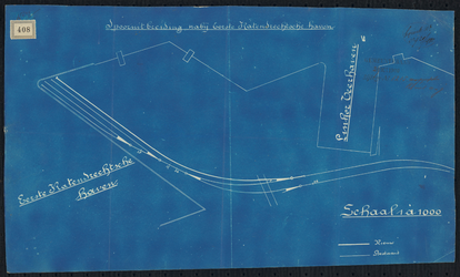 1900-408 Blauwdruk voor spooruitbreiding nabij de Eerste Katendrechtsche haven.