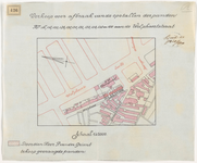1900-426 Calque op linnen van eenige voor afbraak te verkopen opstallen a/d. Wolphaertstraat (te koop gevraagd door P. ...