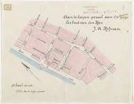 1900-45 Kaart van een door de Gemeente aan te kopen perceel aan de Coolvest van J. A. Hofman. Calque op linnen.