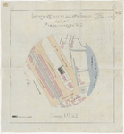 1900-465-1 Calque op linnen, situatie voor de bouw eener school aan de Persoonshaven westzijde. Blad 1.