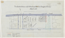 1900-472 Calque op linnen voor aanleg drinkwaterleiding in de Infirmeriestraat (Olieslop), met aanduiding van de ...