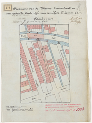 1900-476 Calque op linnen voor overname van de Nieuwe Lemmstraat en een gedeelte Oudedijk (met sloot) van T. Lemm c.s. ...