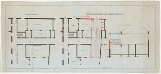 1900-505 Gesteendrukte kaart met verbouwing van het pand aan de Hoogstraat 79 tot dienstlokalen. (blad A)