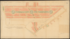 1900-58 Tekening van een stratenplan tussen de weg naar Overschie en de Oost Blommersdijkseweg, aangevraagd door M. Zaaijer.
