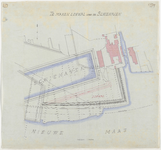 1900-61 Kaart van de omgeving bij de St. Jobsgracht met aanduiding voor een te maken loswal aan de Schiehaven. Calque ...