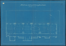 1900-74-2 Blauwdruk van de situatie voor de bouw van een school voor Lager Onderwijs (L.O.) aan de Oranjeboomstraat, ...