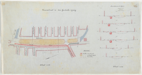 1900-78-4 Tekening van de verzamelriolen bij de Goudse Rijweg, met situatiekaart, waarbij het te maken riool in het ...