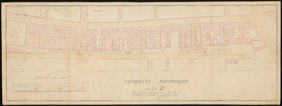 277-2 Dubbel van de vergrote kadastrale kaart van door demping van de Binnenvest of Baansloot verkregen gronden in de Baan.