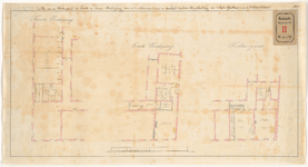 309 Plan van de keldergrond, de eerste en tweede verdieping van het Oude Mannenhuis in verband met de verplaatsing der ...