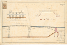 454-5 Vijf ontwerptekeningen van een te bouwen brug over de Schiedamse Vest aan de Schildersteeg. Calque op linnen, ...
