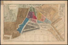 475-1 Twee gesteendrukte plattegrondkaarten van Rotterdam. Uitgave Verbrugge en van Duim, waarop is aangewezen in welke ...